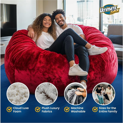 Lounger Bean Bag Chair, Oversize Bean Bag Chair for Adults, Comfy Chair Bean Bag Couch Lounge Sofa Loveseat Furniture | Teal Suede